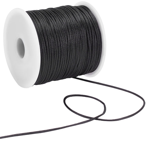 3mm Black nylon cord 5 meters (cord only, safety clasp sold separately)