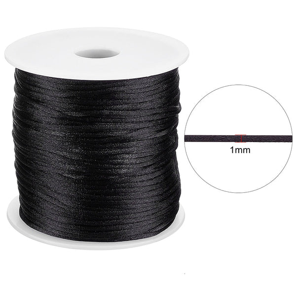 1mm Black nylon cord 5 meters (cord only, safety clasp sold separately)