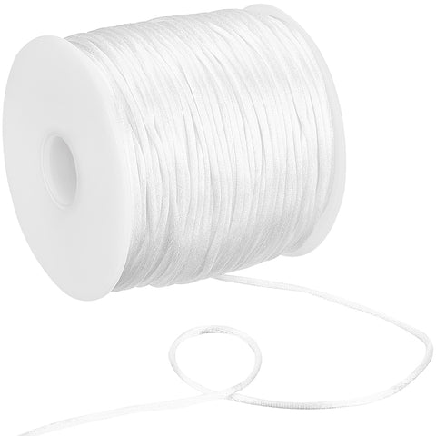 1mm white nylon cord 5 meters (cord only, safety clasp sold separately)