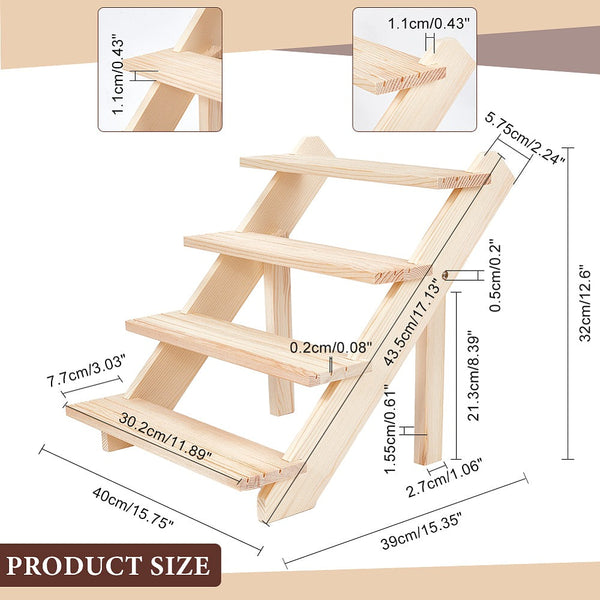 4 tier wooden display earring stand