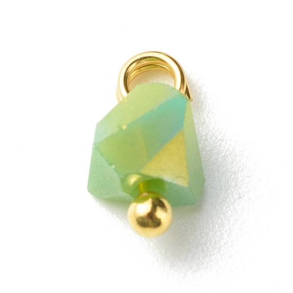 Bulk pack glass charms - 100 pieces - GREEN/YELLOW mix