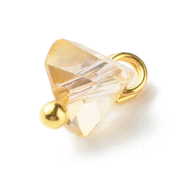 Bulk pack glass charms - 100 pieces neutral colours