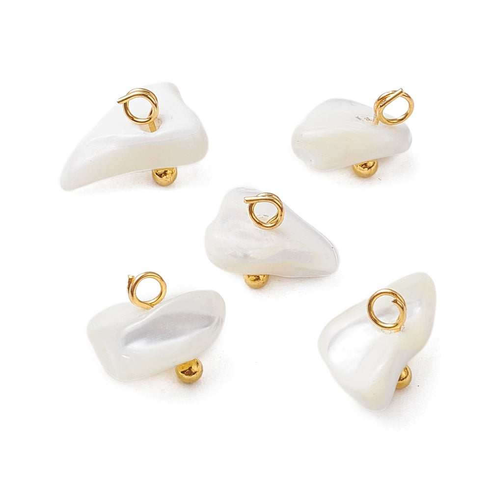 Small nugget shell charms x 10