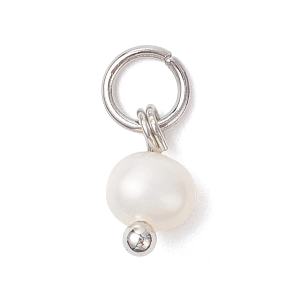 Natural Cultured pearl charms stainless steel x 8 pieces
