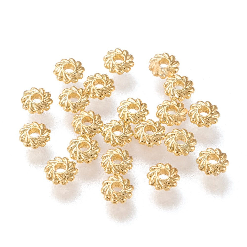 Genuine 18k gold Spacer beads x 10 pieces