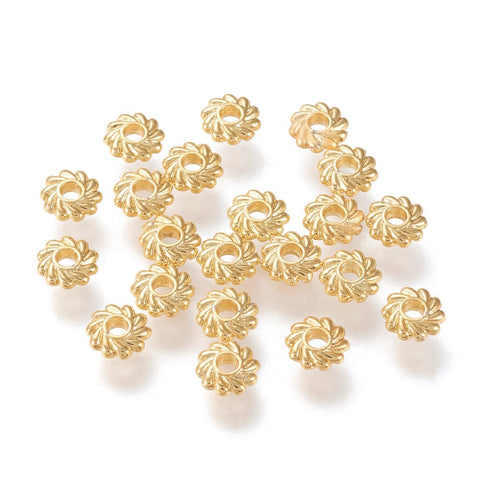 Genuine 18k gold Spacer beads x 10 pieces