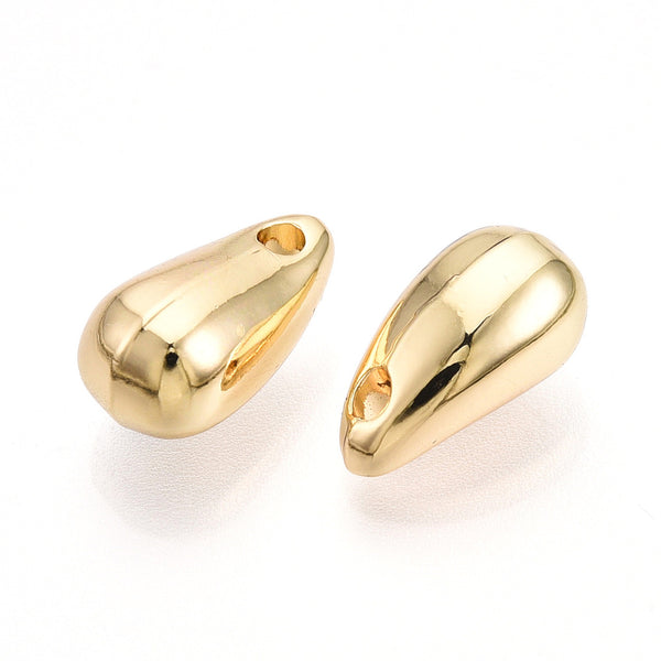 Gold plated droplet shape charms x 6 pieces
