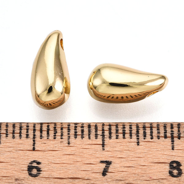 Gold plated droplet shape charms x 6 pieces