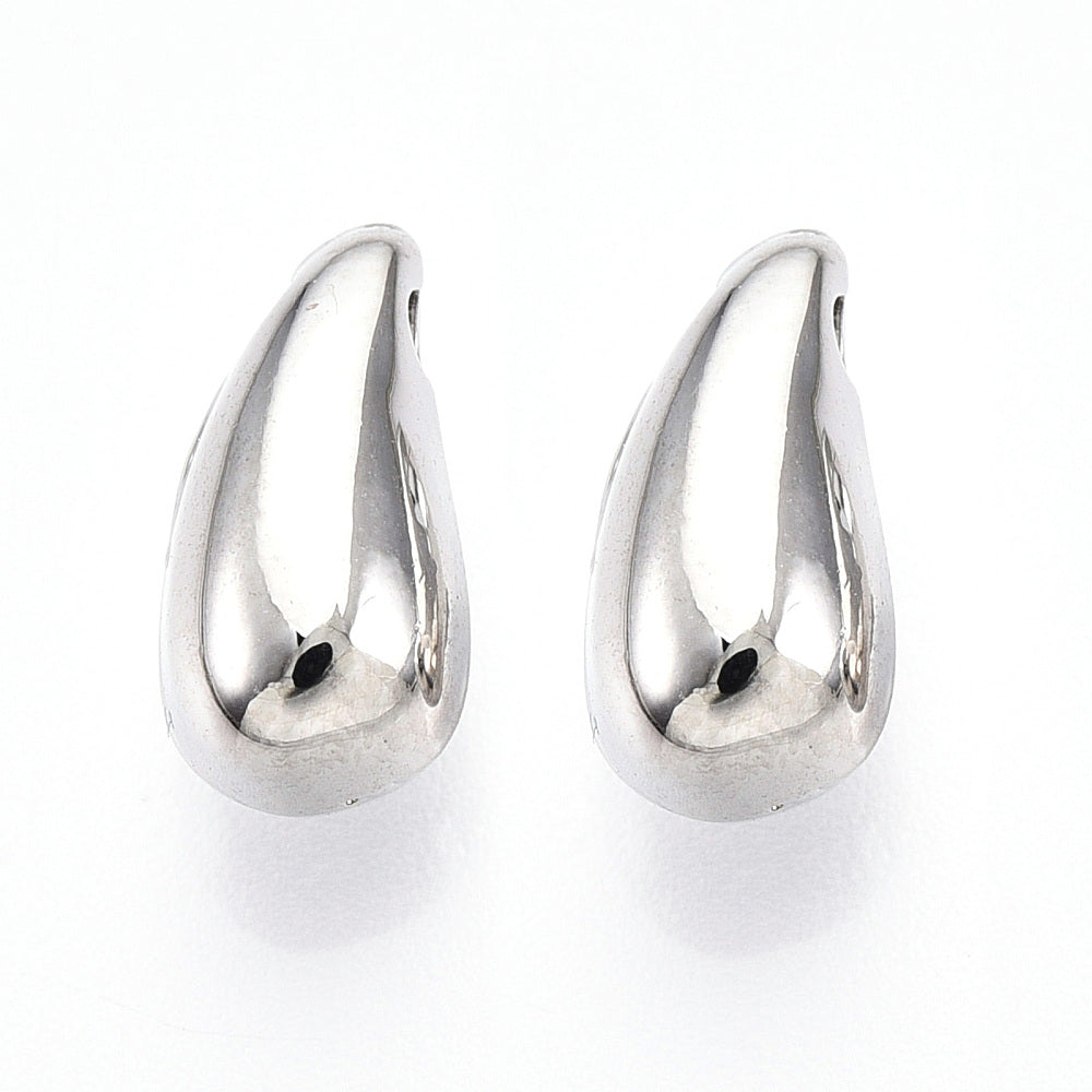 Silver droplet shape charms x 6 pieces