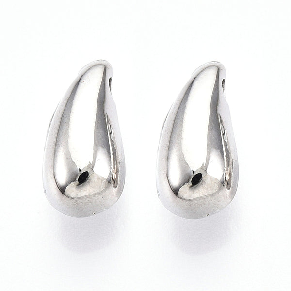 Silver droplet shape charms x 6 pieces