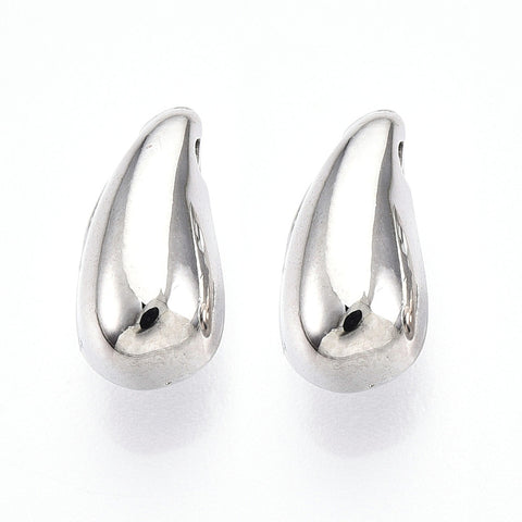 Silver droplet shape charms x 6 pieces