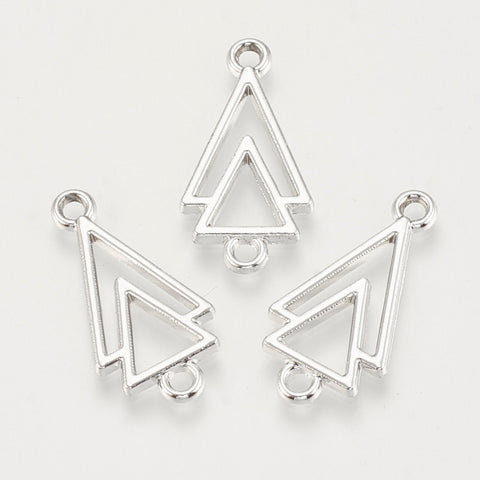 Silver plated triangular charms x 8 pieces