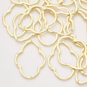 Moroccan shape gold plated charms x 6 pieces