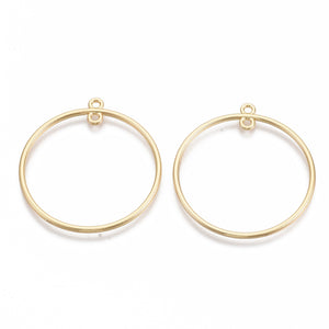 Gold plated hoop with 2 holes x 4 pieces