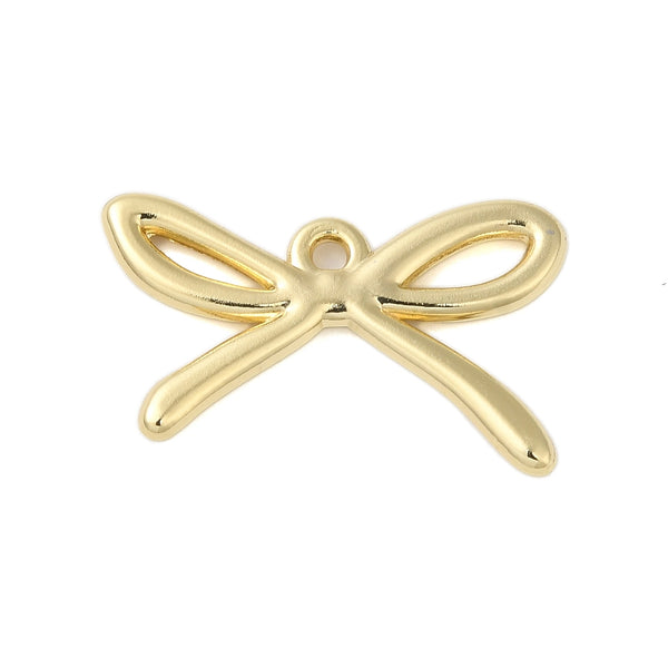 Gold plated bow charms  x 6