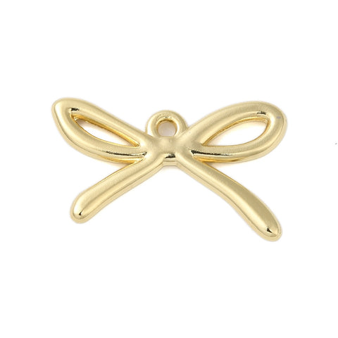 Gold plated bow charms  x 6