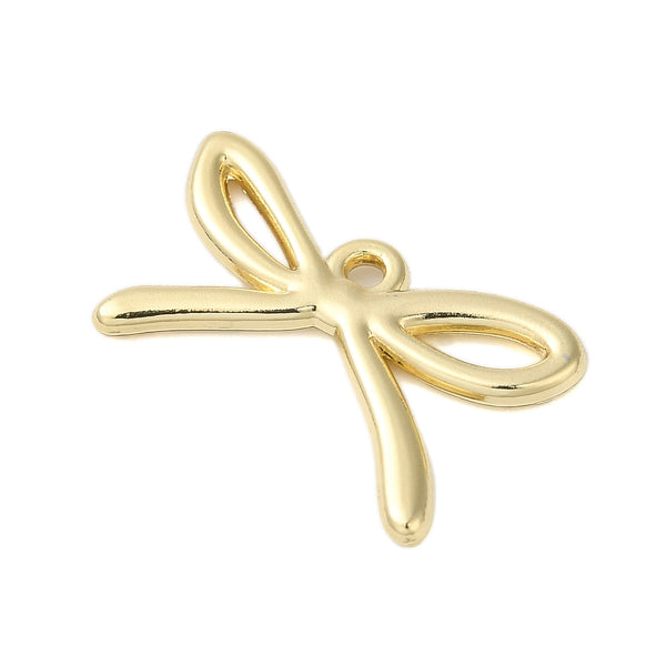Gold plated bow charms  x 6