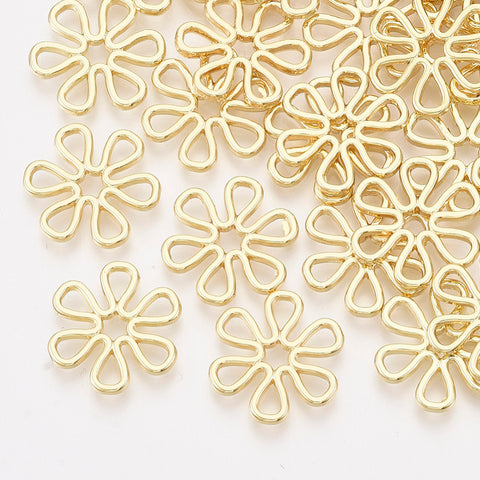 Gold plated flower charms x 8 pieces