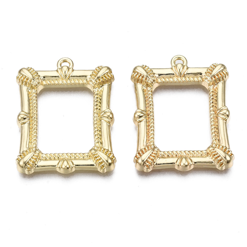 Gold plated frame charms x 4 pieces