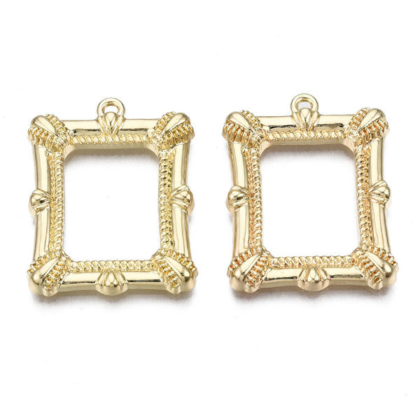Gold plated frame charms x 4 pieces