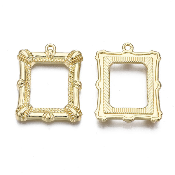 Gold plated frame charms x 4 pieces