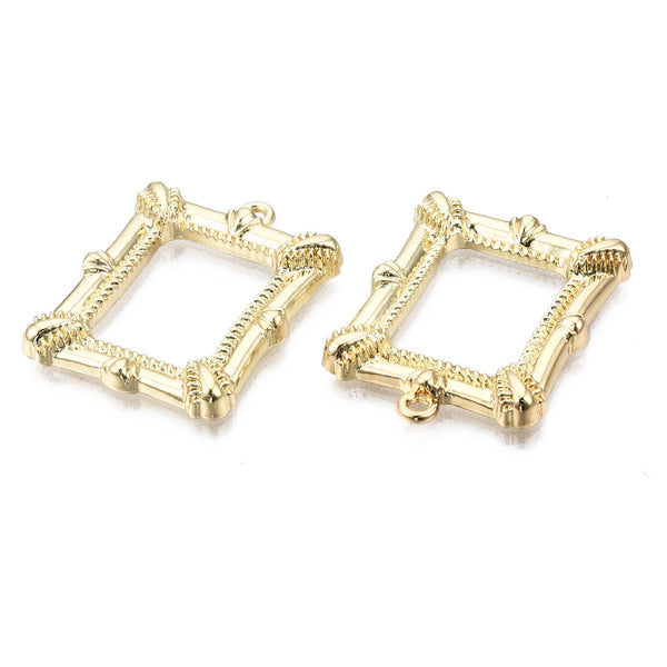 Gold plated frame charms x 4 pieces