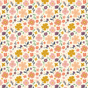 Mustard & pink florals Pattern water transfer - #411