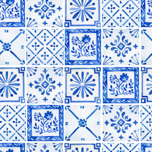 Blue & white tiles pattern water transfer - #417