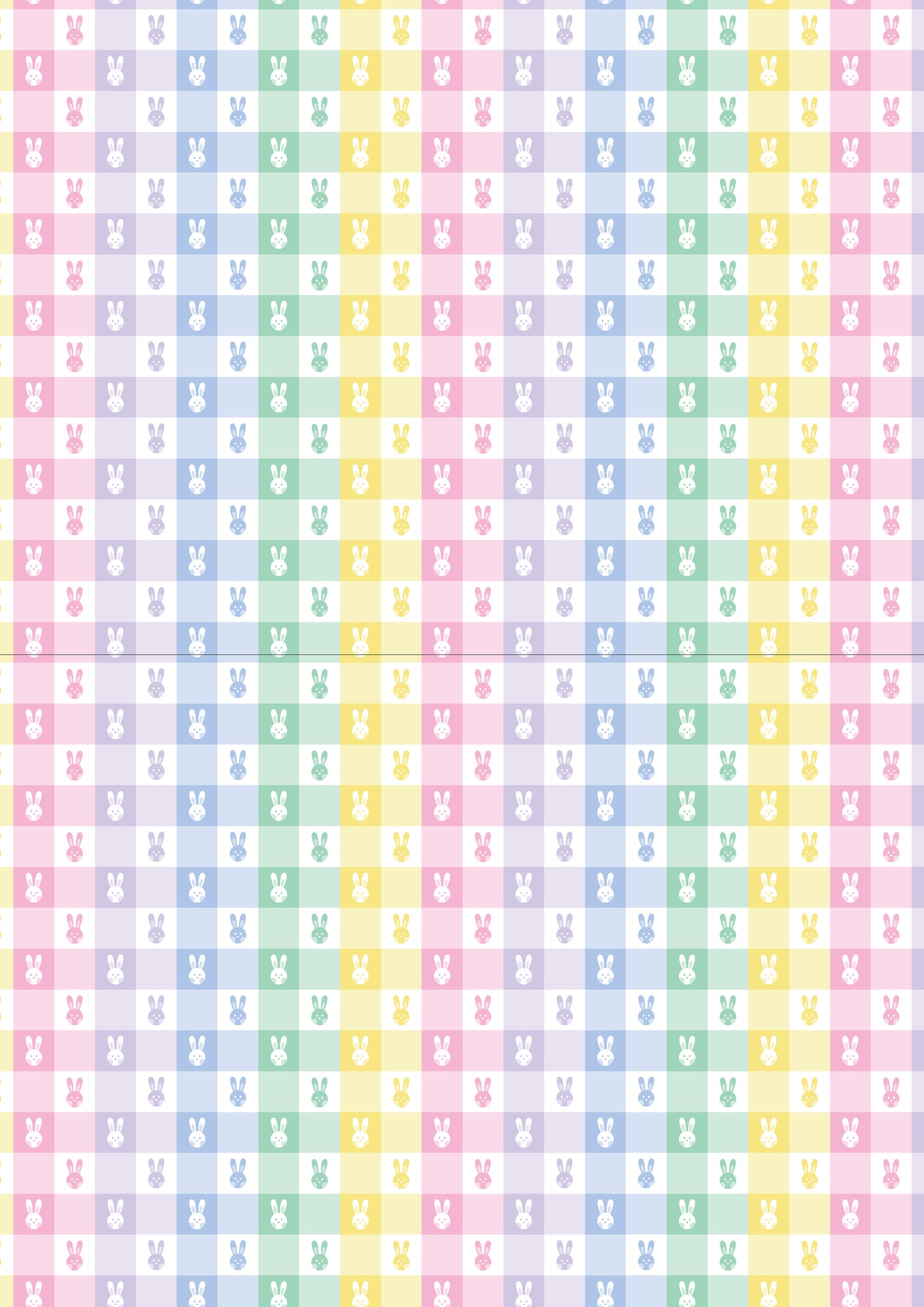 Bunny pastel checkered pattern water transfer - #424