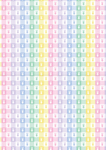 Bunny pastel checkered pattern water transfer - #424