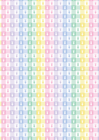 Bunny pastel checkered pattern water transfer - #424