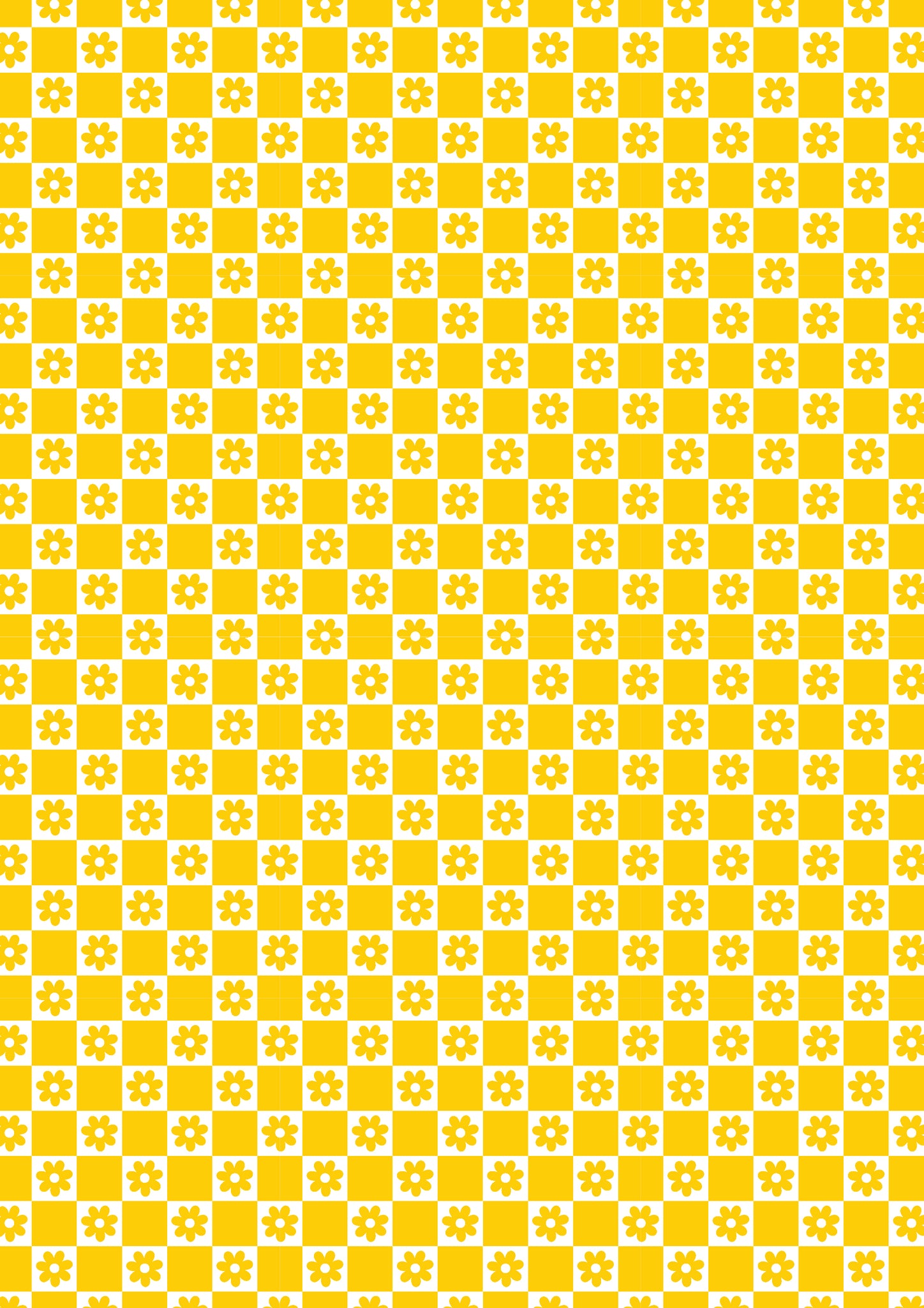 Yellow & White flower checker pattern water transfer - #427