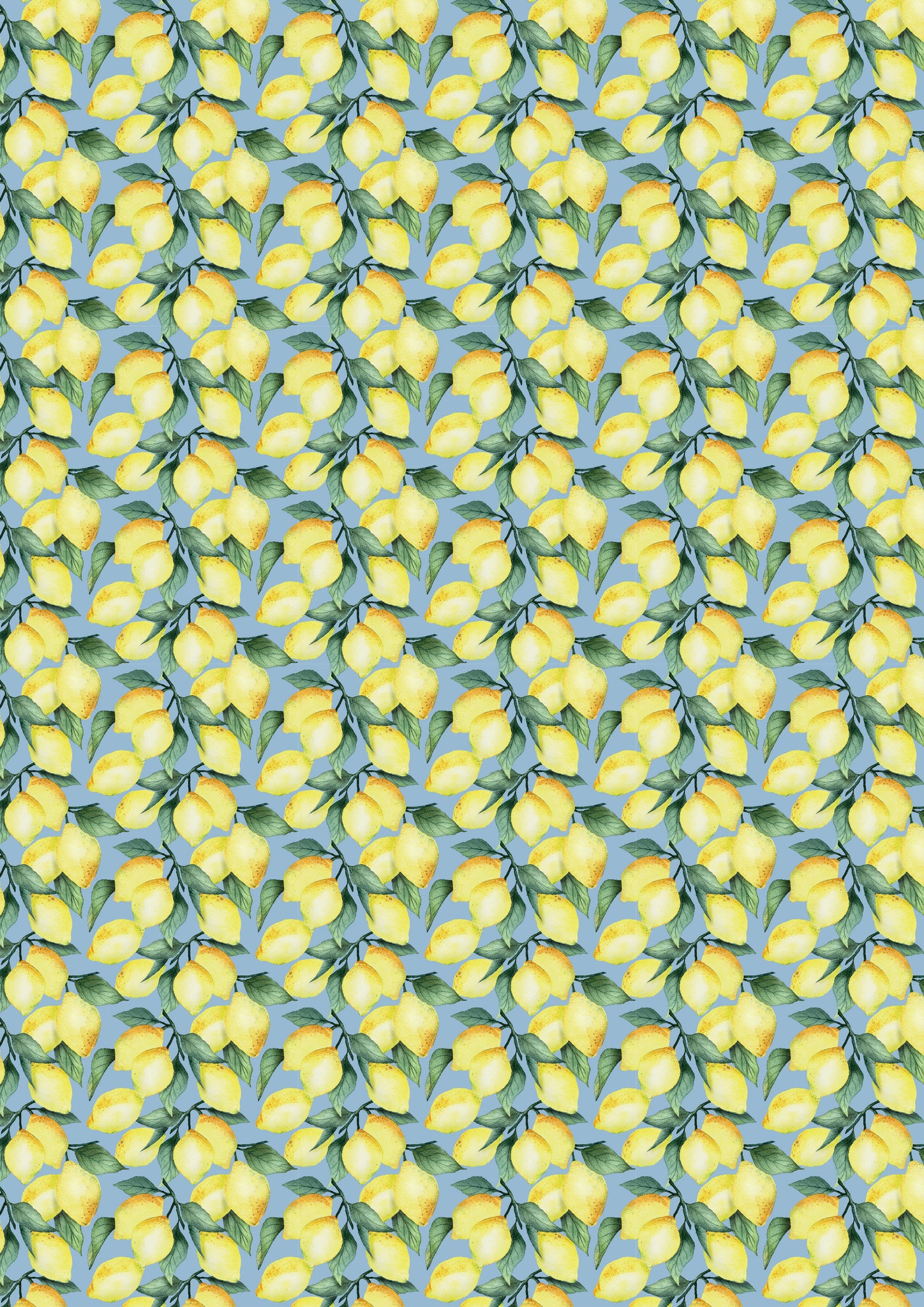 Lemon with blue background pattern water transfer - #431