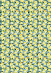 Lemon with blue background pattern water transfer - #431