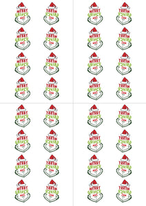 Merry Grinchmas water transfer paper