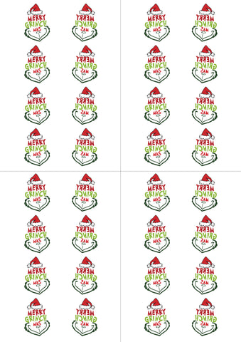 Merry Grinchmas water transfer paper