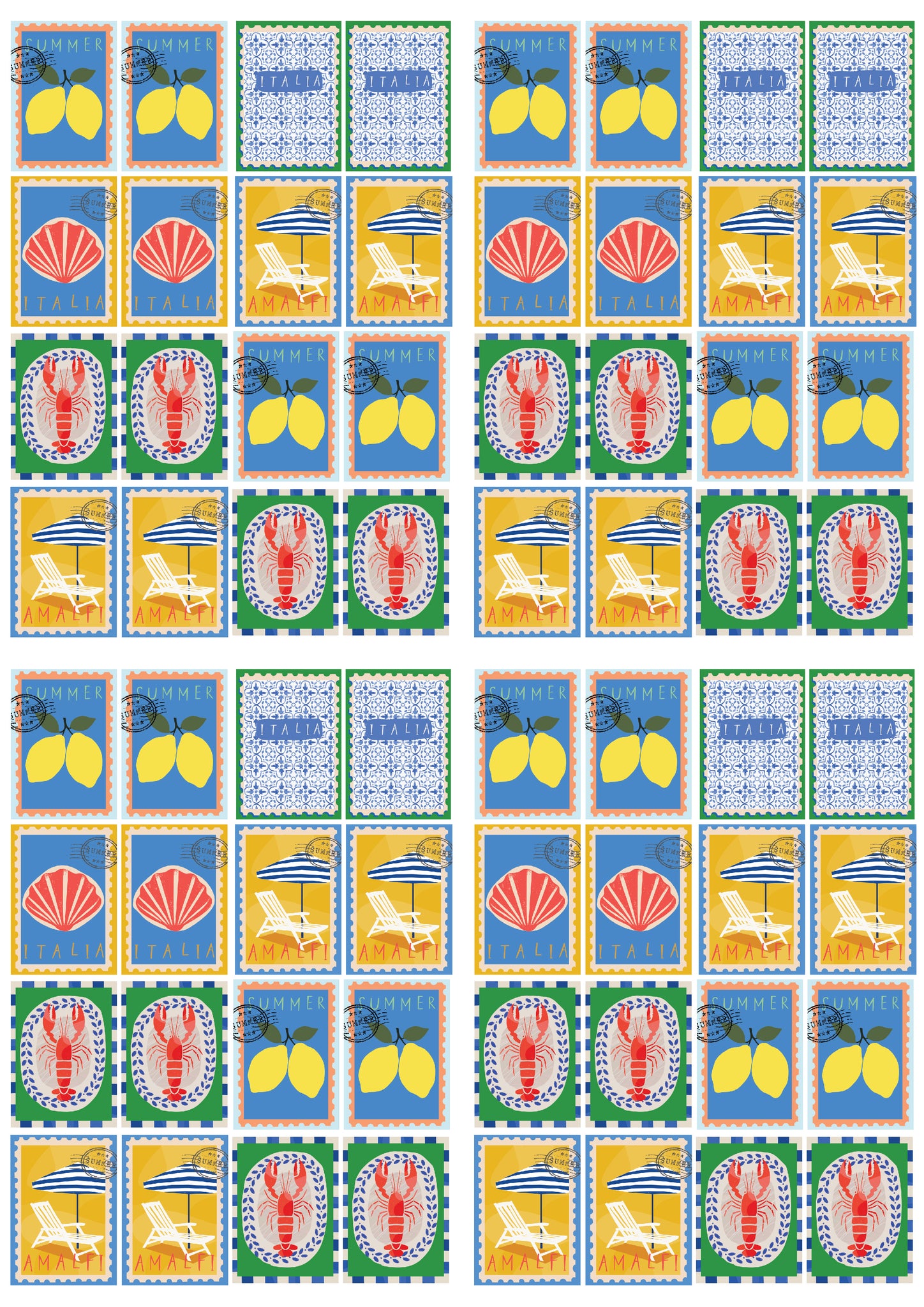 Summer Almafi transfer & cutter set - STYLE 6