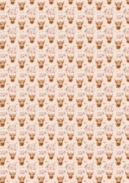Highland cow pattern Image transfer paper Style 4