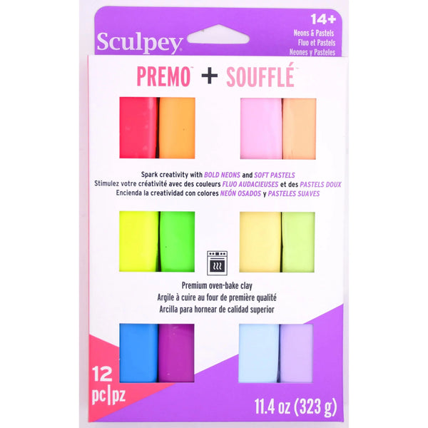 NEW Colours Sculpey Premo & Souffle neon & pastel pack