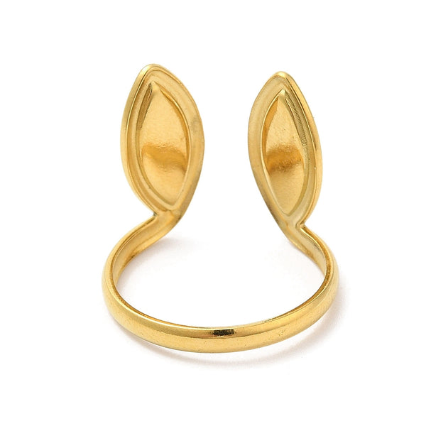 Stainless steel gold plated Bunny ear rings x 2 pieces