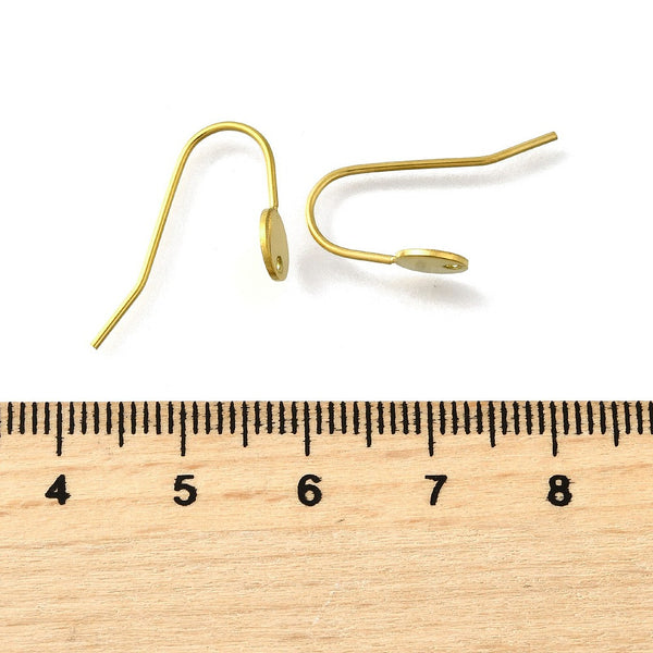Genuine 18K gold plated round hooks  x 6 pieces