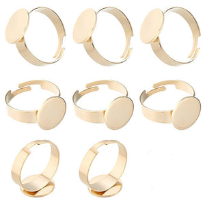 Adjustable genuine 24K gold plated Ring base x 4 pieces