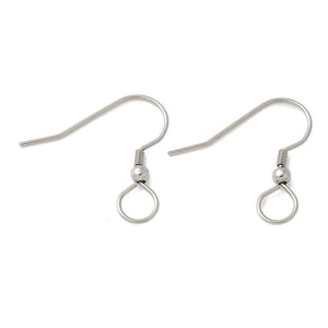 Earring Hook stainless steel with large 5mm loop x 20