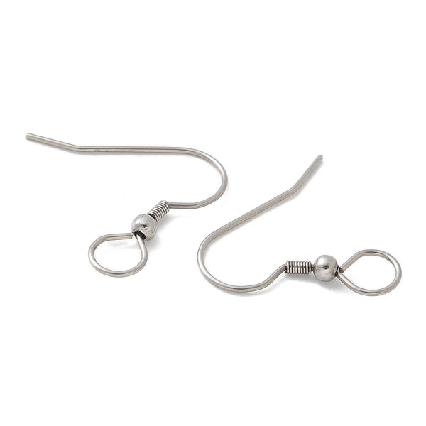 Earring Hook stainless steel with large 5mm loop x 20