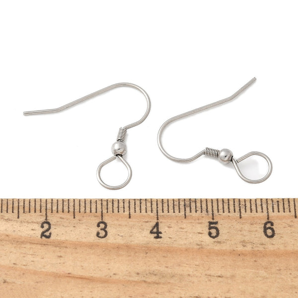 Earring Hook stainless steel with large 5mm loop x 20