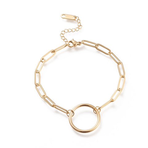Gold stainless steel plated bracelet x 1