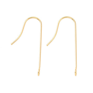 18K gold plated long hook tops x 20 pieces