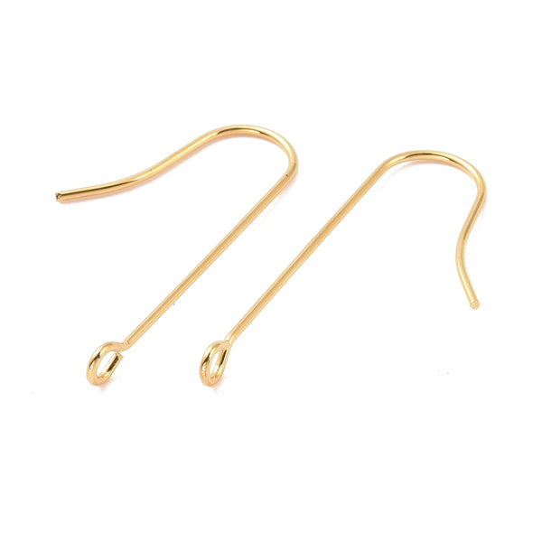 18K gold plated long hook tops x 20 pieces