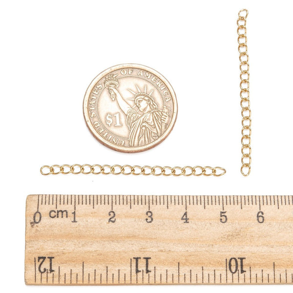 Genuine 18K gold plated stainless steel chain extender  x 10 pieces