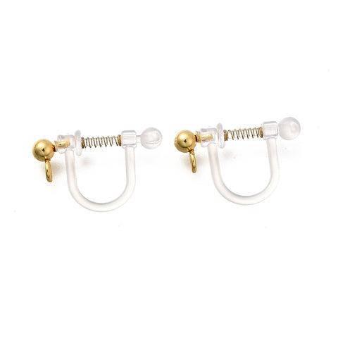 Clip on 3.5mm ball 201 stainless steel & plastic finding with loop x 10 pieces